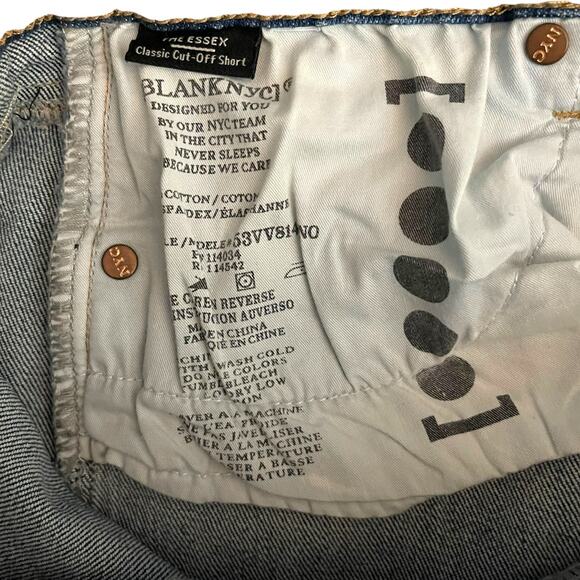 Blank NYC Denim Shorts Women's 28 High Potential The Essex Classic Cut-off NWT - Picture 7 of 11